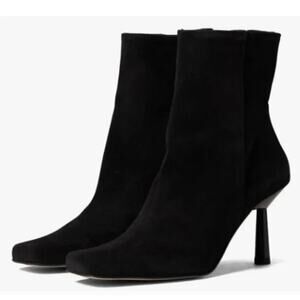 Alohas Frappe Heeled Boots Womens 7 - 7.5 EU 38 Black Suede Square Toe  Zip